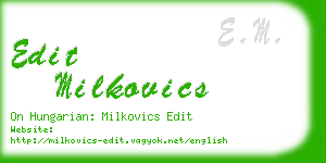 edit milkovics business card